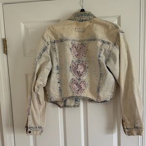 Vintage Denim Jacket with Colorful Accents